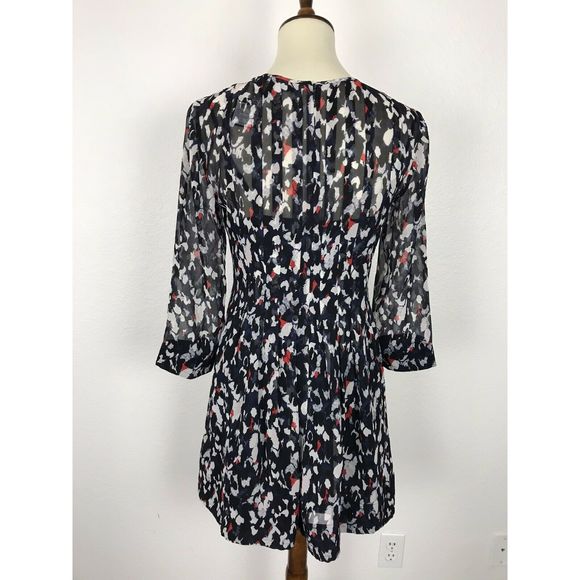 Club Monaco Delaynee Silk Sheer Pleated Dress - Picture 5 of 8